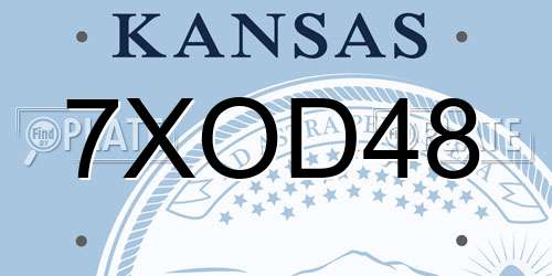 7XOD48 Kansas License Plate