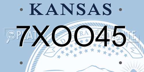 7XOO45 Kansas License Plate