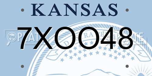 7XOO48 Kansas License Plate