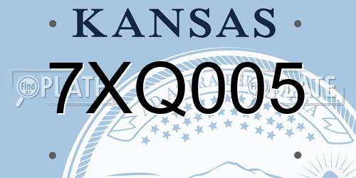 7XQ005 Kansas License Plate
