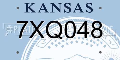 7XQ048 Kansas License Plate