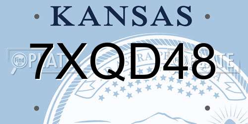 7XQD48 Kansas License Plate