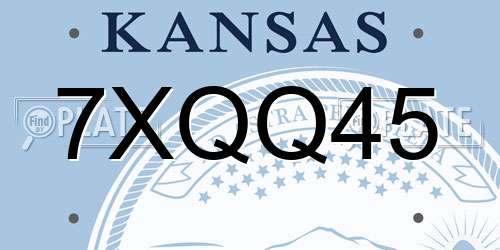 7XQQ45 Kansas License Plate
