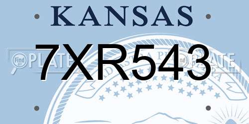 7XR543 Kansas License Plate