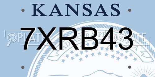7XRB43 Kansas License Plate