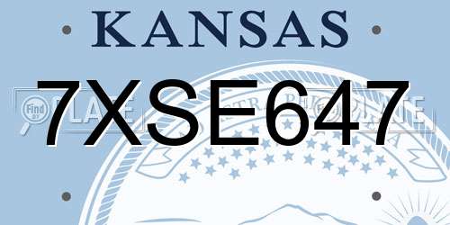 7XSE647 Kansas License Plate