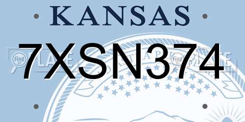 7XSN374 Kansas License Plate