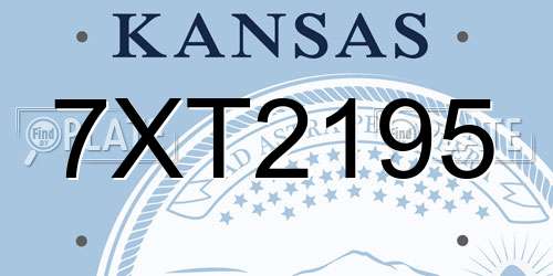 7XT2195 Kansas License Plate