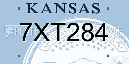7XT284 Kansas License Plate
