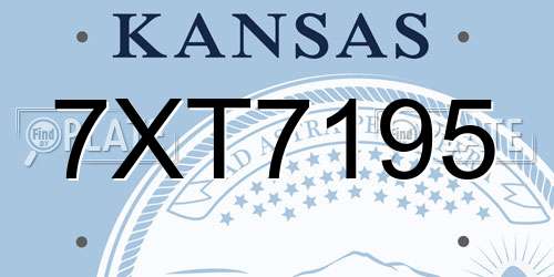 7XT7195 Kansas License Plate