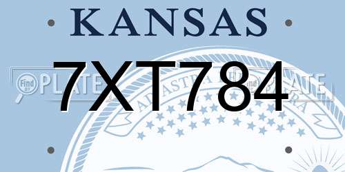 7XT784 Kansas License Plate