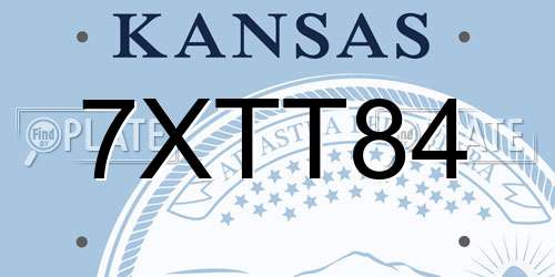7XTT84 Kansas License Plate