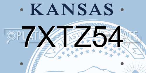 7XTZ54 Kansas License Plate