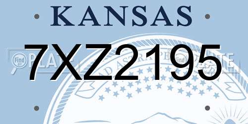 7XZ2195 Kansas License Plate