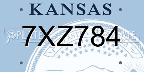 7XZ784 Kansas License Plate