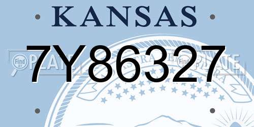 7Y86327 Kansas License Plate
