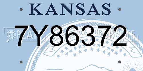7Y86372 Kansas License Plate