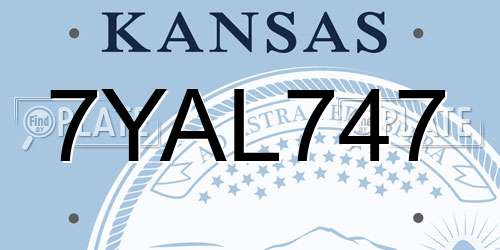 7YAL747 Kansas License Plate