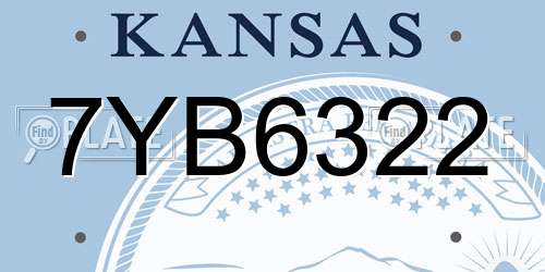 7YB6322 Kansas License Plate