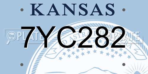 7YC282 Kansas License Plate