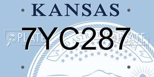 7YC287 Kansas License Plate