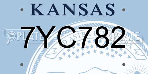 7YC782 Kansas License Plate