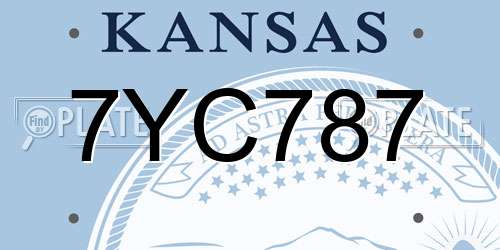 7YC787 Kansas License Plate