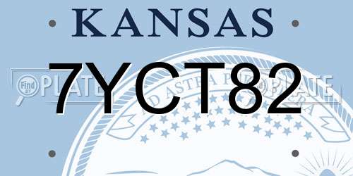 7YCT82 Kansas License Plate