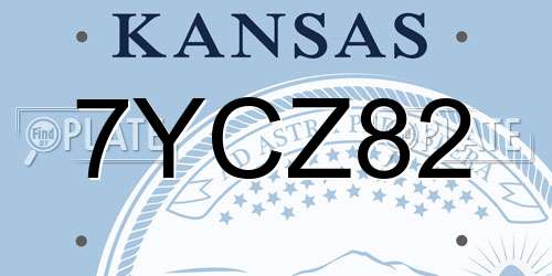 7YCZ82 Kansas License Plate
