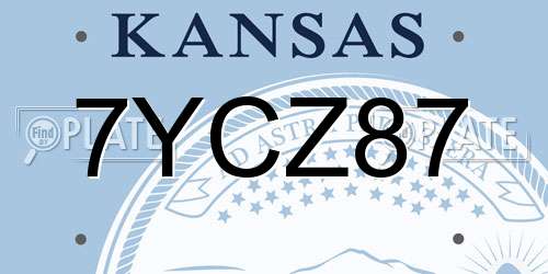 7YCZ87 Kansas License Plate
