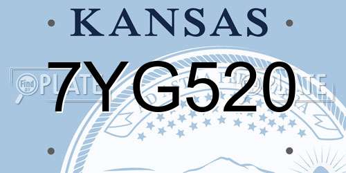 7YG520 Kansas License Plate
