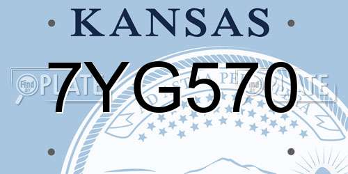 7YG570 Kansas License Plate