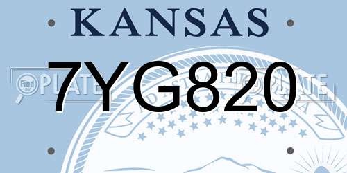 7YG820 Kansas License Plate