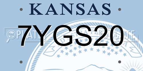 7YGS20 Kansas License Plate