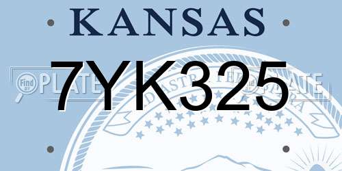 7YK325 Kansas License Plate