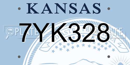 7YK328 Kansas License Plate