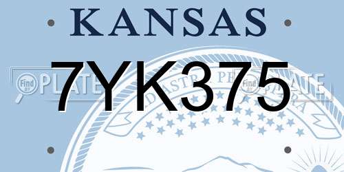 7YK375 Kansas License Plate