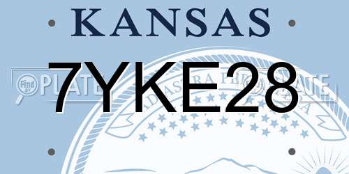 7YKE28 Kansas License Plate