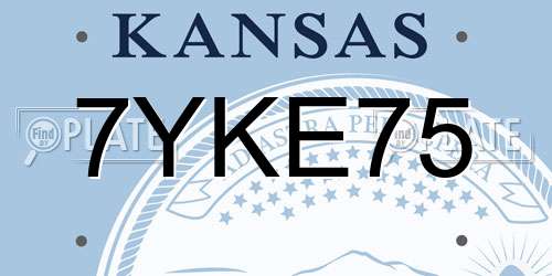 7YKE75 Kansas License Plate