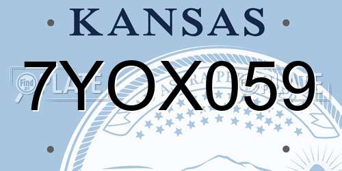 7YOX059 Kansas License Plate