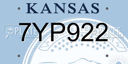 7YP922 Kansas License Plate