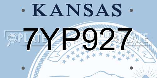 7YP927 Kansas License Plate
