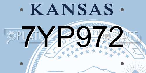 7YP972 Kansas License Plate