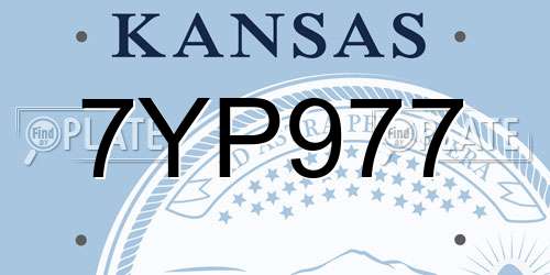 7YP977 Kansas License Plate