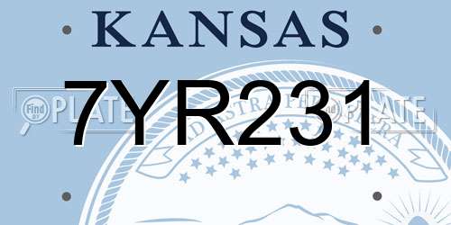 7YR231 Kansas License Plate