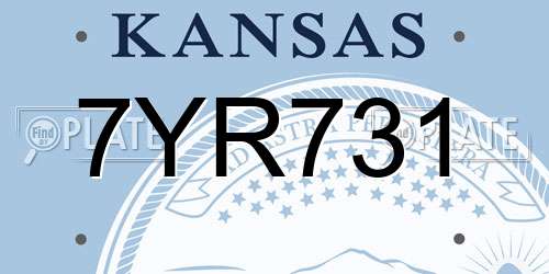 7YR731 Kansas License Plate