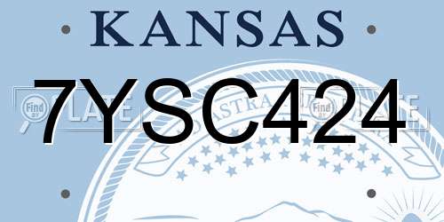 7YSC424 Kansas License Plate