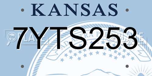 7YTS253 Kansas License Plate