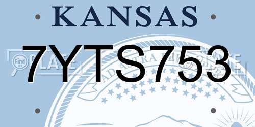 7YTS753 Kansas License Plate