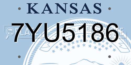 7YU5186 Kansas License Plate